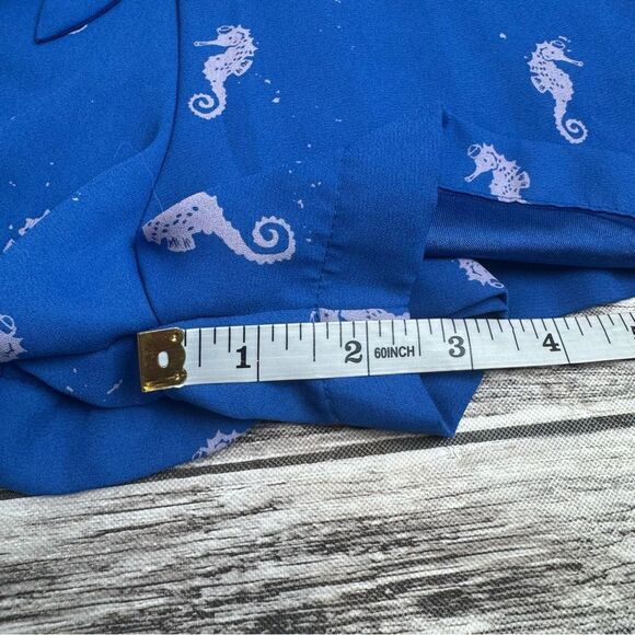 L'Amour Nanette Lepore Women's Seahorse Romper Blue White S SM Small Camisole - Picture 13 of 15